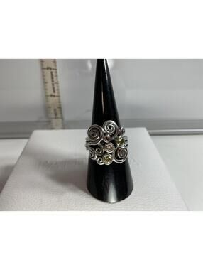 Pandora Autumn Winds Champagne And Green CZ Ring Sz 6.5